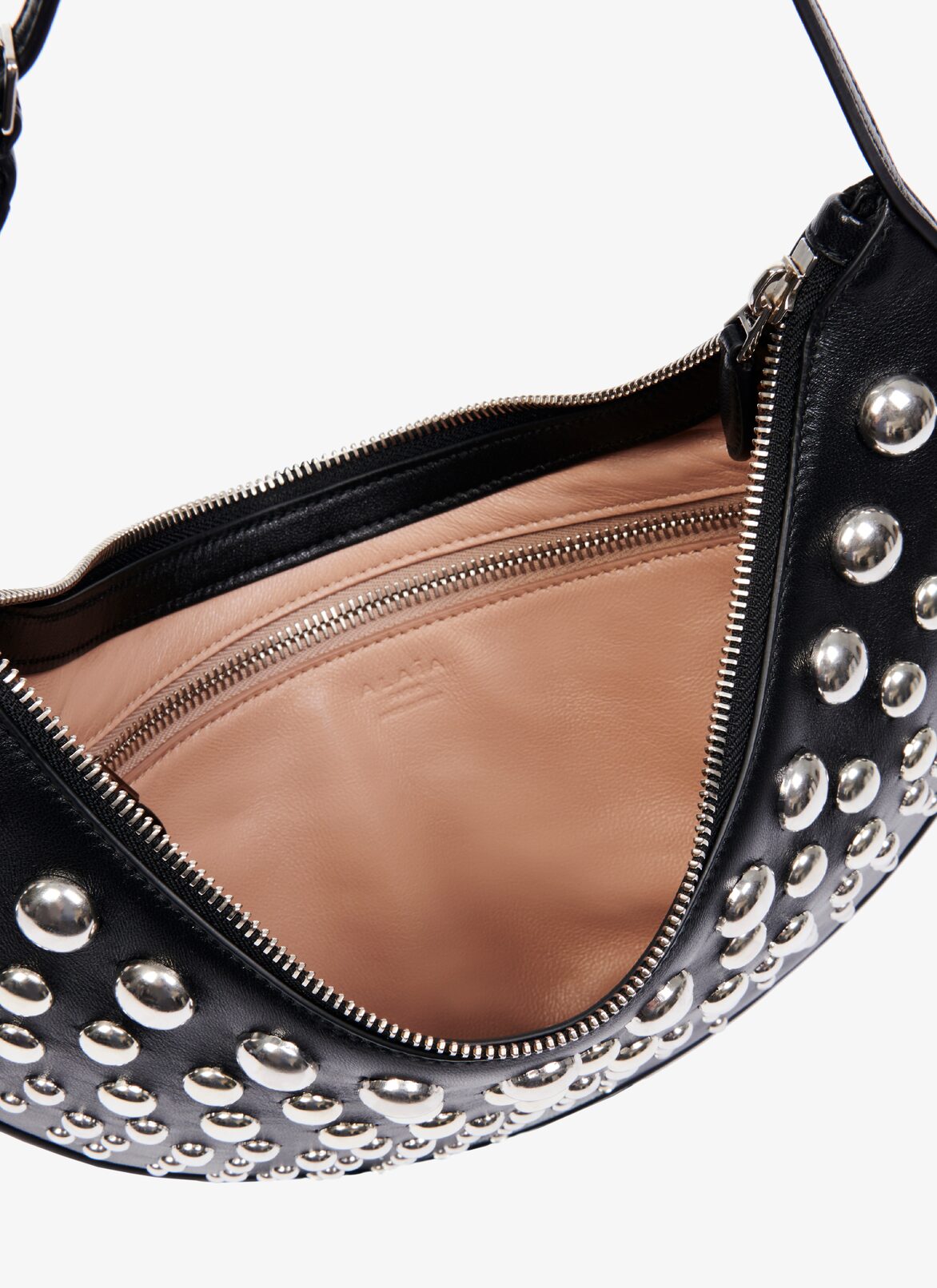 STUDDED Demi-Lune BAG ALAÏA BLACK STUDDED DEMI-LUNE BAG